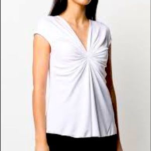 Giorgio Armani gathered V neck blouse Y2K 2000s